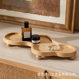 跨境木质钥匙收纳架氛围感香薰蜡烛托盘化妆品收纳架饰品盘甜品盘