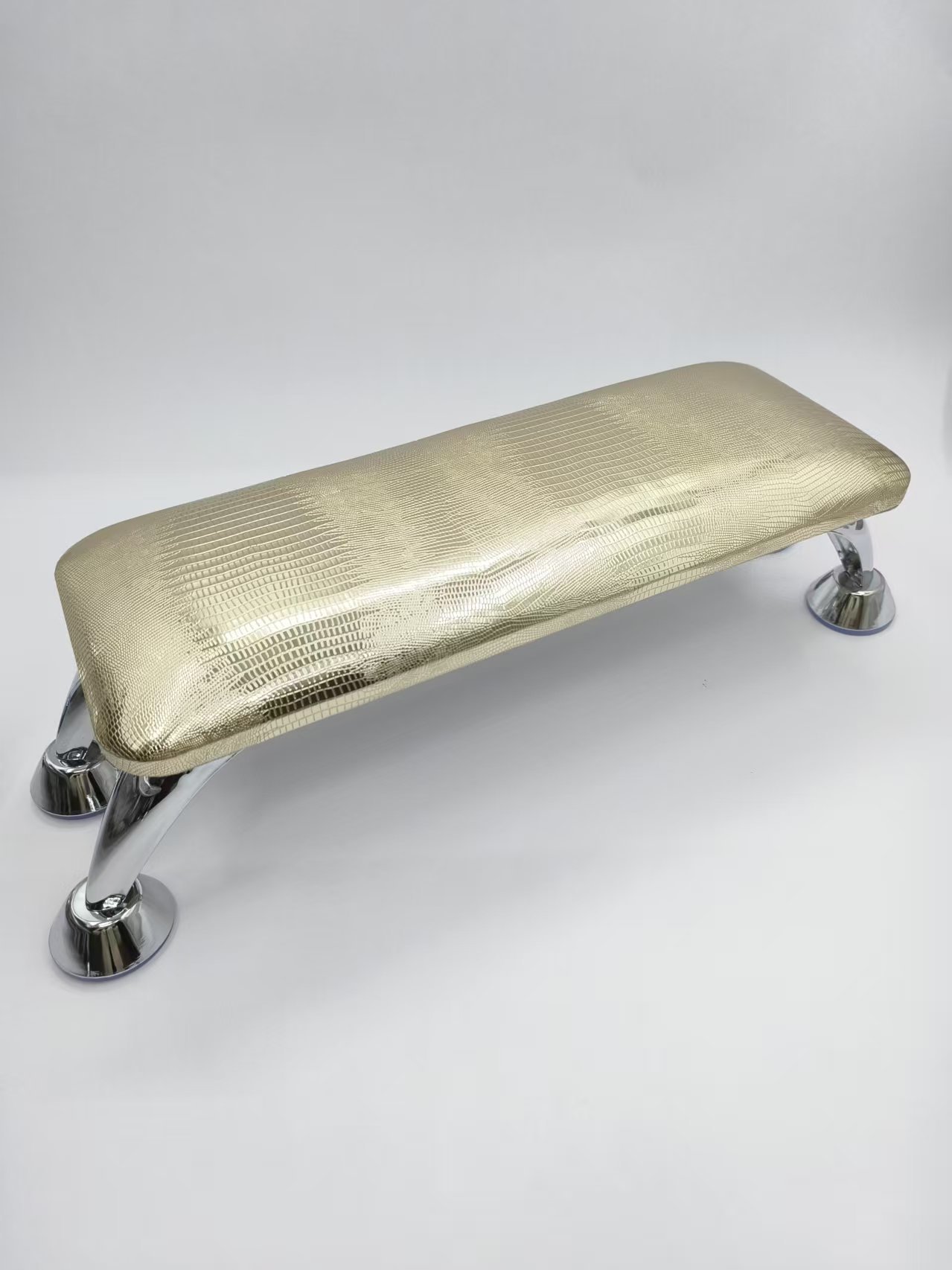 Unidad de manicura transfronteriza, almohada de mano grande brillante de PU, taburetes metálicos europeos, lámpara de fototerapia, almohadilla de mano cómoda especial