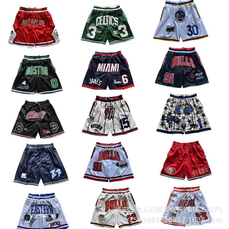 Wholesale Foreign Trade Lakers, Magic, Warriors, Raptors, Heat, Yankees, Celtics, Dodgers Casual Pocket Shorts with Embroidery Wholesale Foreign Trade Lakers, Magic, Warriors, Raptors, Heat, Yankees, Celtics, Dodgers Casual Pocket Shorts with Embroidery
