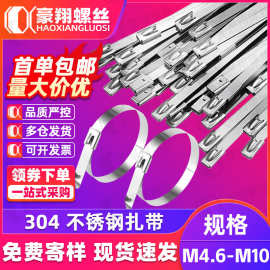 304不锈钢扎带自锁式扎带金属电缆束扎户外绑带耐高温固定拉紧器