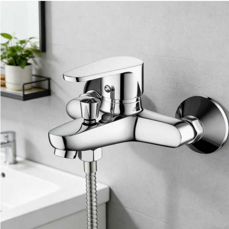 Cross-Border Bathtub Faucet Bathroom Shower Faucet Dual-Use Simple Shower Set Hot and Cold Mixing Valve Household All-Copper