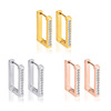 Fashionable square earrings stainless steel, simple and elegant design