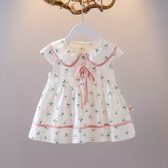 2024夏季新款女童碎花連衣裙洋氣背心裙嬰兒夏裝裙子女寶寶公主裙