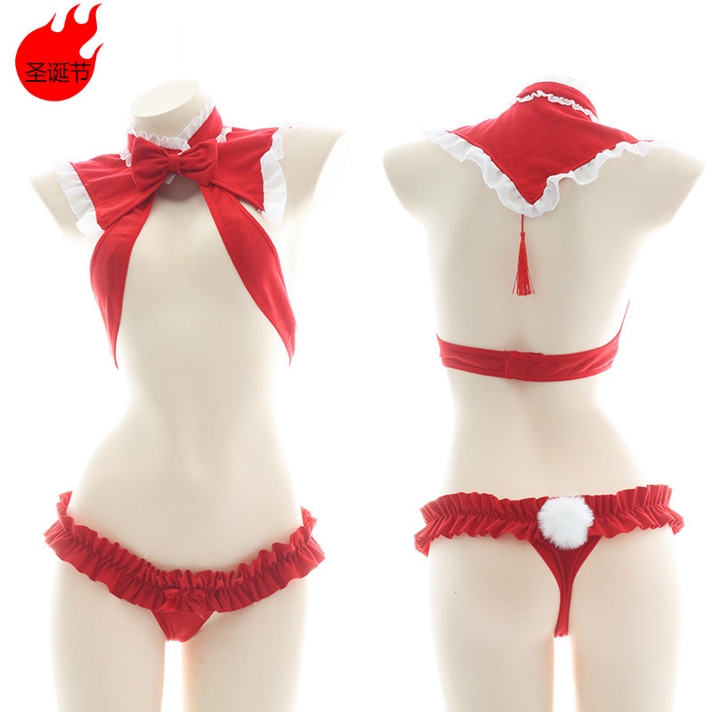 Sexy Christmas suit women's open chest bikini sexy gift underwear pajamas private room photography women's clothing T0810 Sexy Christmas suit women's open chest bikini sexy gift underwear pajamas private room photography women's clothing T0810