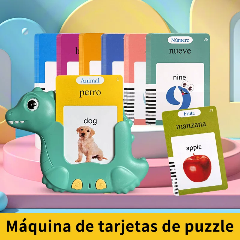 Обучающая машина, игрушка-динозавр, карточки, Испания, для импорта, раннее развитие, тренировка