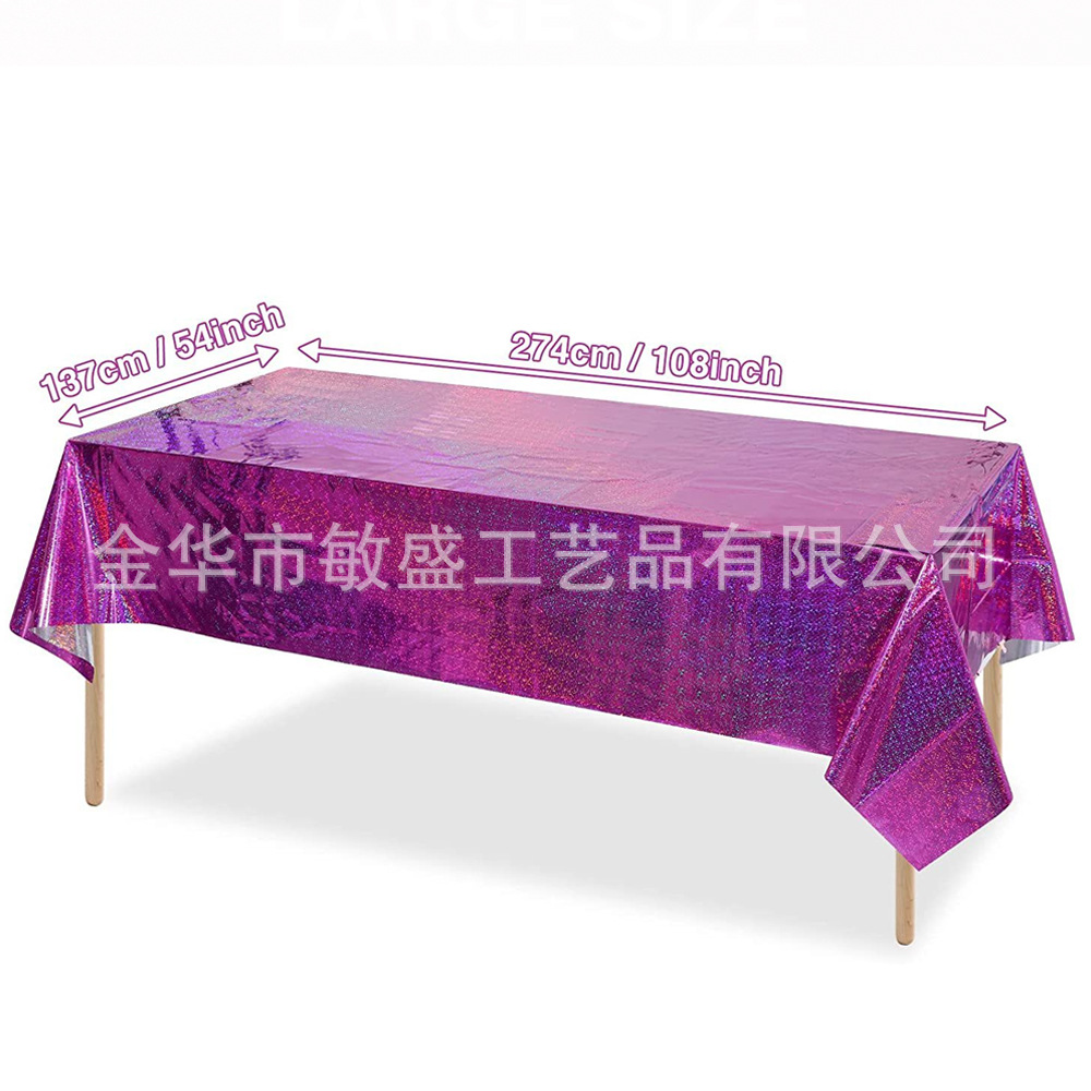 Nuevo toal de mesa láser decoración de fiesta láser toal de mesa de película de aluminio desechable toal de mesa láser reflectante de cumpleaños