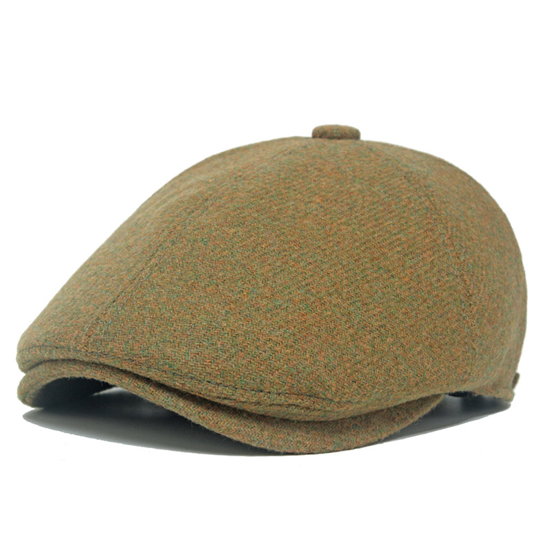 Unisex Retro British Style Solid Color Curved Eaves Beret Hat display picture 2