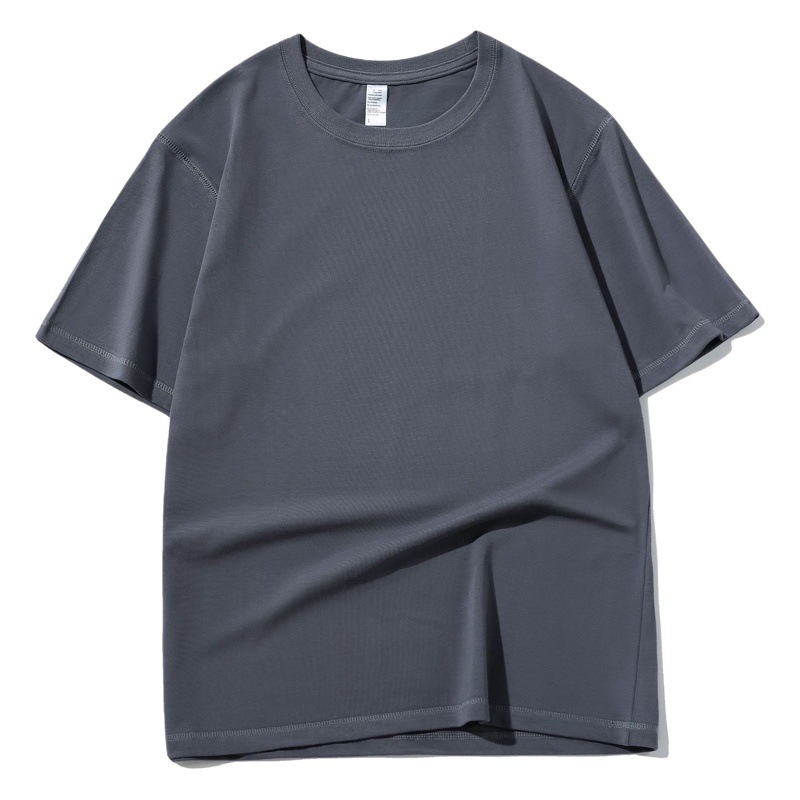 Spot 240g Camiseta de manga corta pesada de doble hilo para hombre verano blanco suelto algodón puro color sólido hombro caída media manga personalizada t