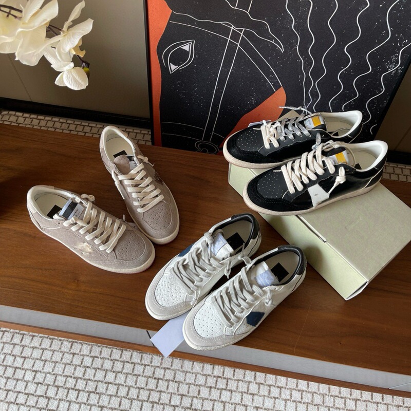 Genuine Leather Round-Toe Thick-Soled Distressed Star Dirty Shoes for Women in Autumn and Winter with Increased Height, Retro Color Matching, Versatile Casual Sneakers for Women