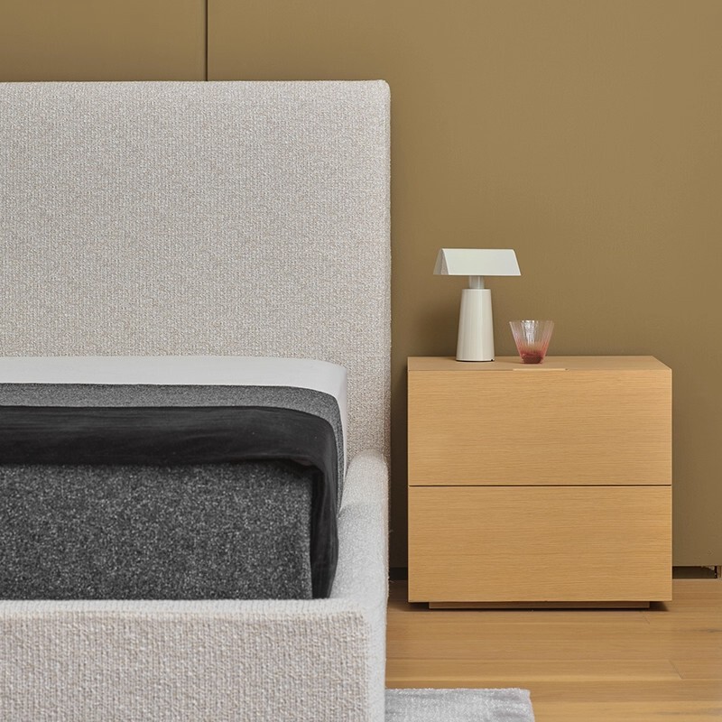 Lao Ming Hao Furniture Factory | Charles New Flush-Mounted Bed Modern Minimalist Fabric Nordic Japanese-Style Double Bed Lao Ming Hao Furniture Factory | Charles New Flush-Mounted Bed Modern Minimalist Fabric Nordic Japanese-Style Double Bed