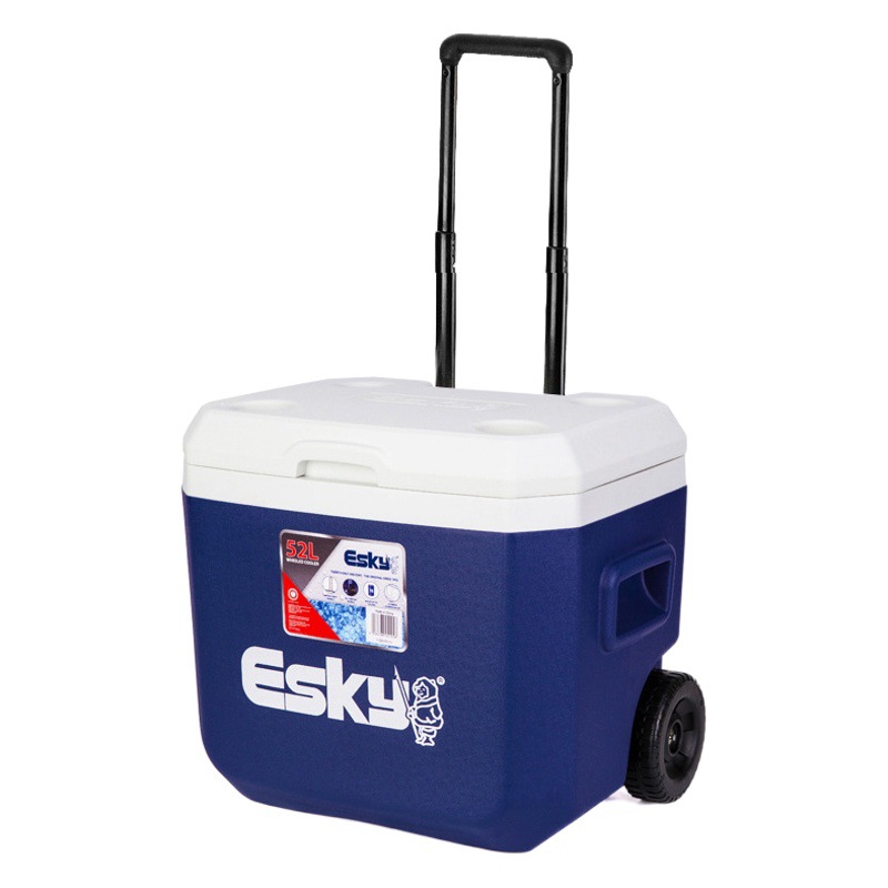 Esky acampar al aire libre carro incubadora con ruedas 52 litros de gran capacidad coche multifuncional pesca en el mar congelador de mantenimiento fresco