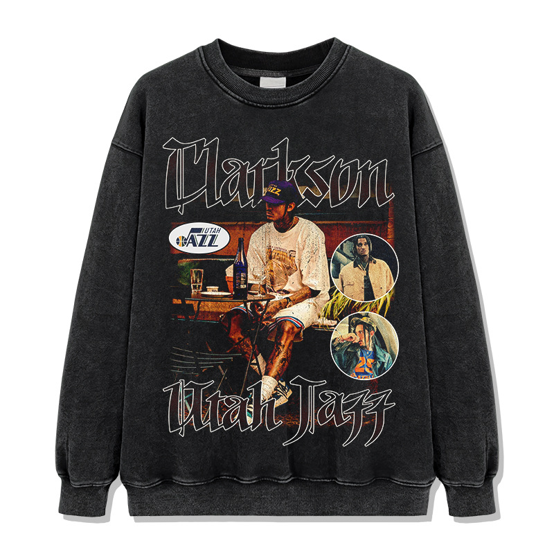 Transfronterizo Clarkson Clarkson camiseta de estrella retro estadounidense de manga corta con estampado