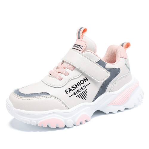 Best-selling children's shoes 6-12 years old, new girls' dad shoes, leather surface breathable, unisex children's versatile sports shoes