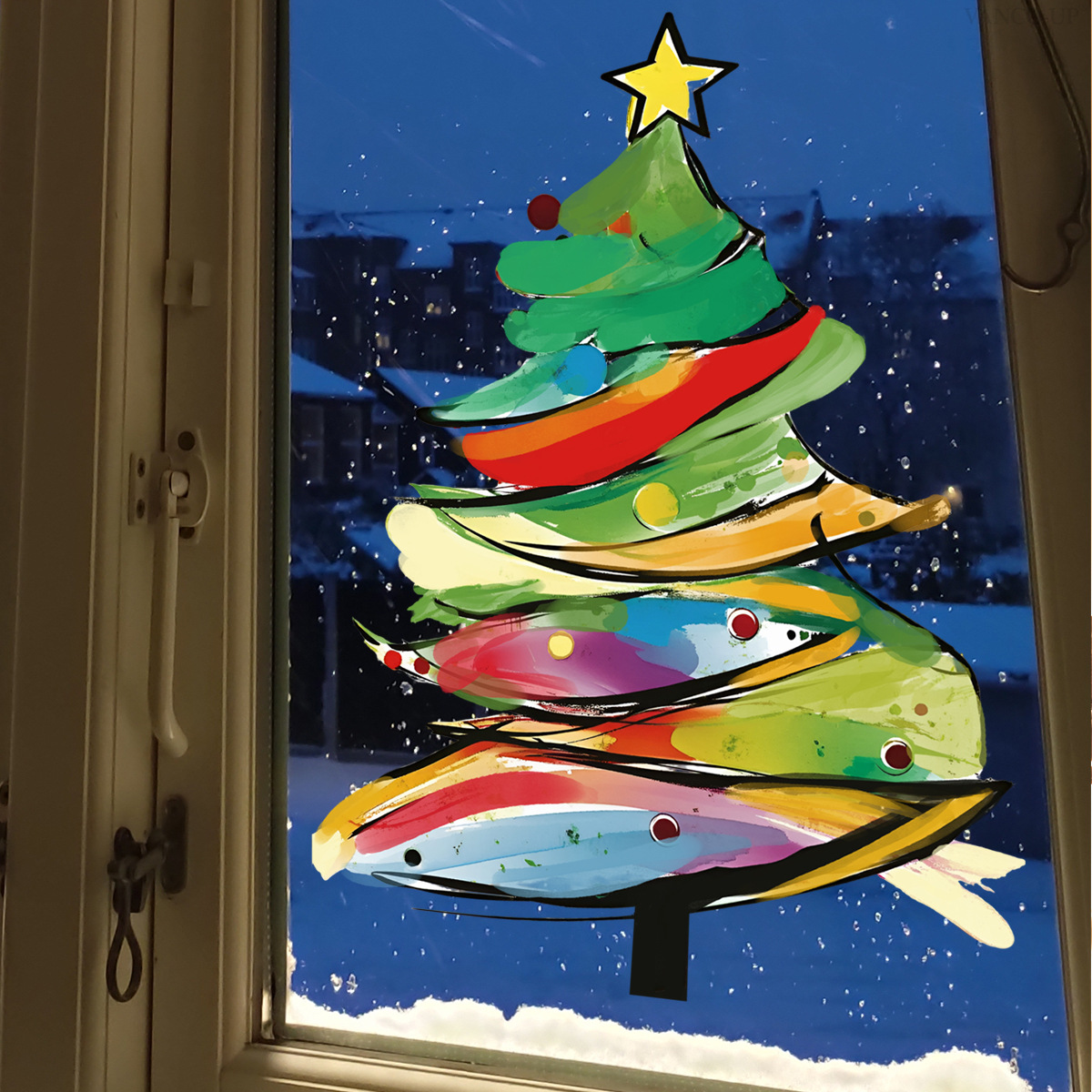 Vinilo decorativo árbol de navidad para ventanas y tiendas_voghion.com
