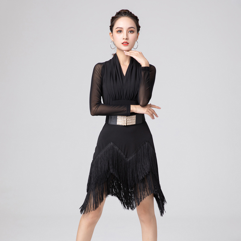 Latin dance clothing adult women's autumn new performance clothes dress competition clothes practice clothes performance clothes dance clothes