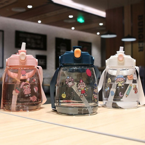 Big Belly Mug: Trendy 1300ML Large-Capacity Plastic Straw Cup with a Stylish Design – Perfect for Water or Beverages