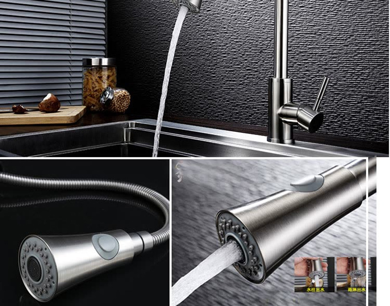 Stainless steel kitchen pull-out faucet, nozzle, water outlet accessories, sink aerator, washbasin faucet, spout, small showerhead undefined