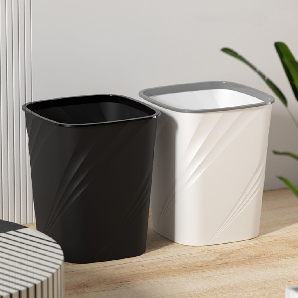 Large-Capacity Household Trash Can, Simple Style, Suitable for Living Room, Bathroom, Kitchen, Student Dormitory, Press-Ring Wastebasket, Wholesale