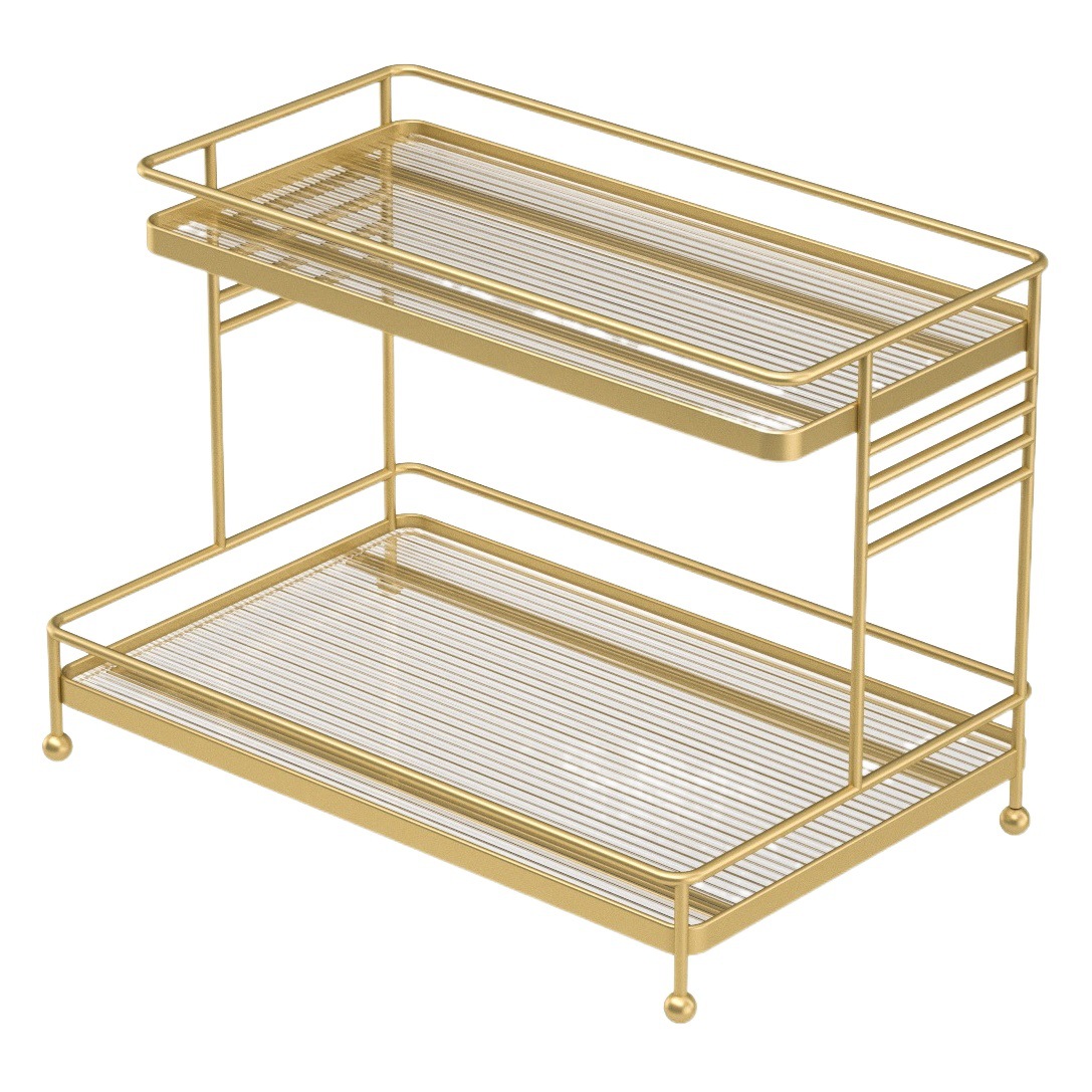 Luz de lujo Baño de almacenamiento de rack de baño caja de almacenamiento de acrílico baño aseo de escritorio peine cosméticos estante