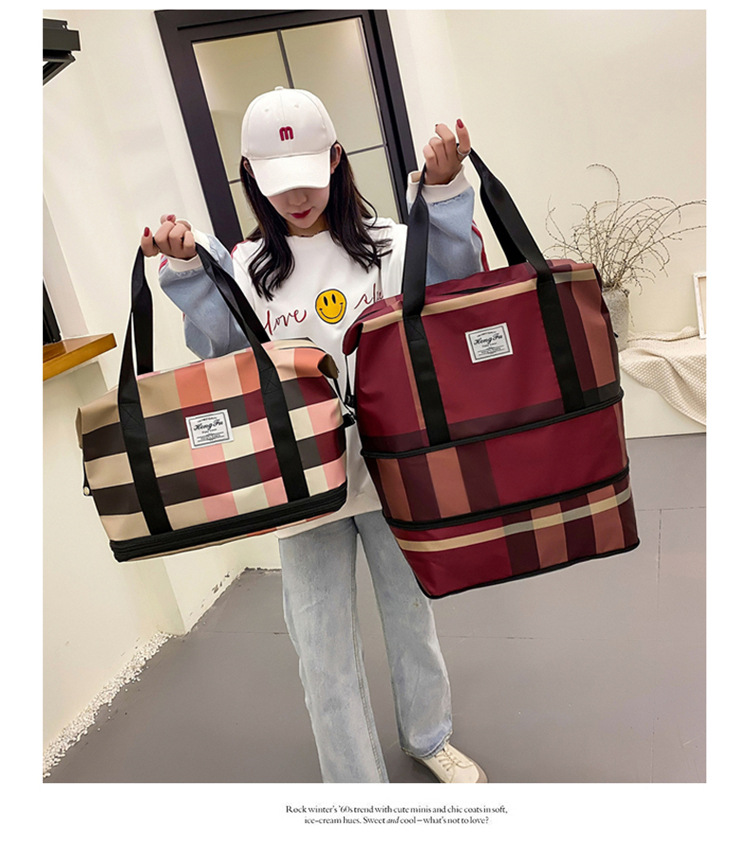 Wholesale Travel Bag Women's Fashion Shoulder Large Capacity Business Trip Short Distance Luggage Bag Gym Bag Portable Pending Storage Bag display picture 49