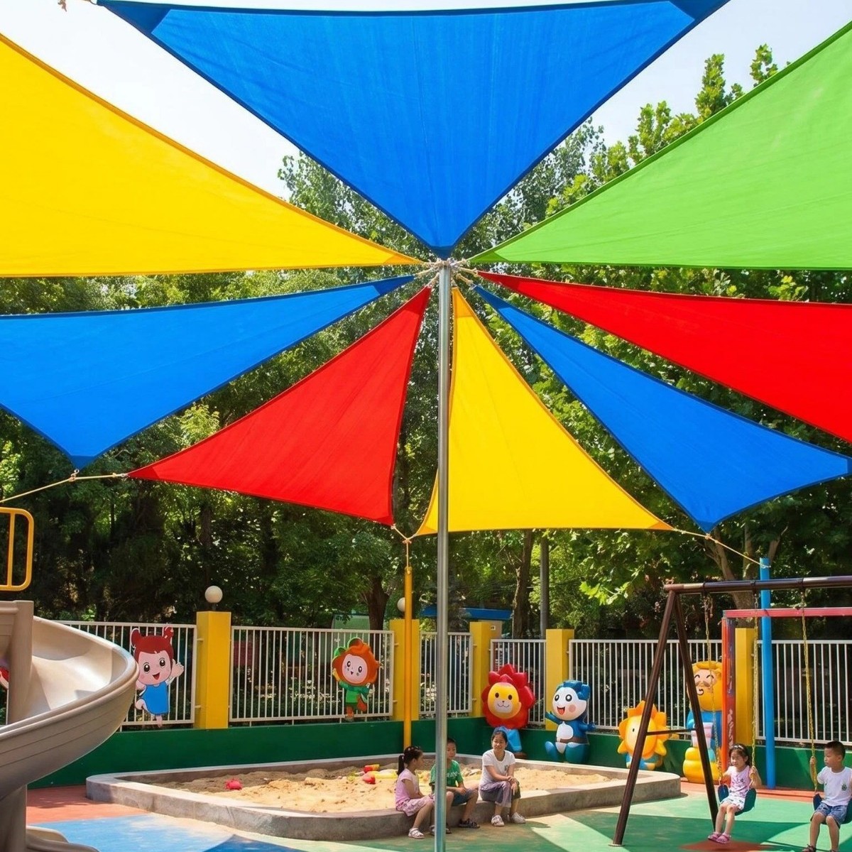 Triangular Canopy Sunshade Waterproof Sun Protection Outdoor Ceiling Decoration for Scenic Areas, Ancient Towns, Commercial Streets, and Heat Insulation Sunshade Net