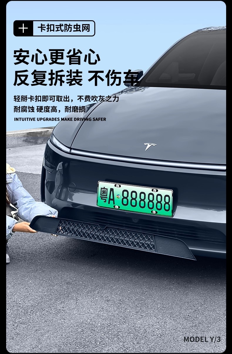 Suitable for the New Version of Tesla Model 3 Highland Removable Central Air Inlet Protective Cover Insect-Proof Net