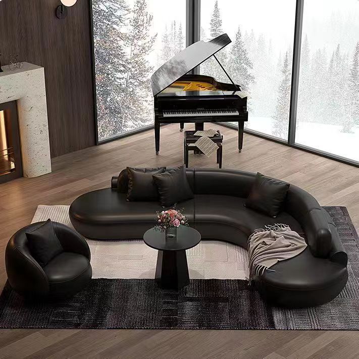 L-Shaped Sofa Curved Asymmetrical Corner Sofa Scandinavian Italian Normcore Sofa Leisure Hair Salon Right Angle Sofa