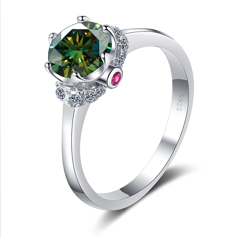 Color un quilate de anillo de piedra de morsa rosa D color VVS joyería exclusiva transfronteriza