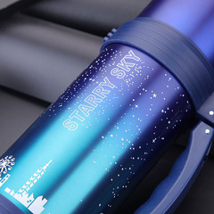 Large-capacity starry sky thermos kettle 304 stainless steel thermos cup outdoor travel sports kettle double-layer vacuum thermos bottle