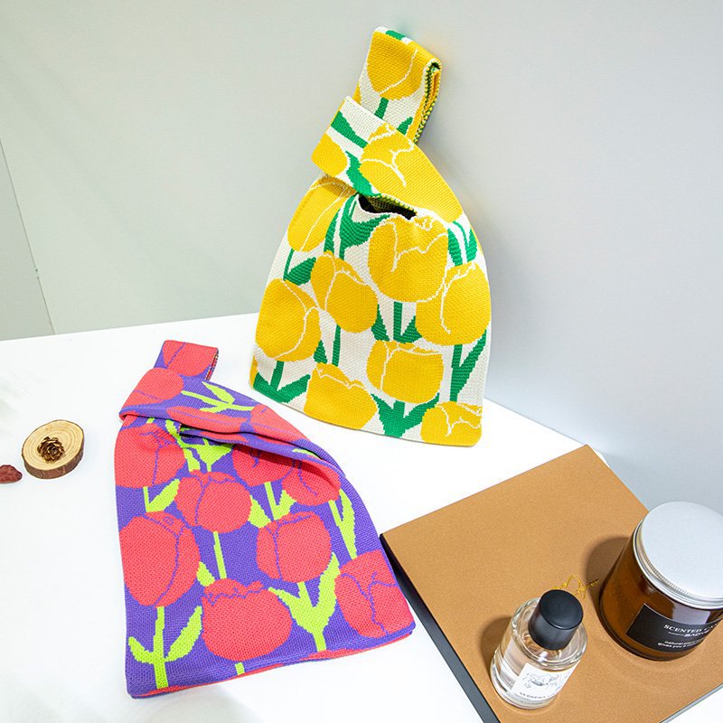 新款户外百搭针织托特包网红手办包包手机收纳包包ins女士手提包