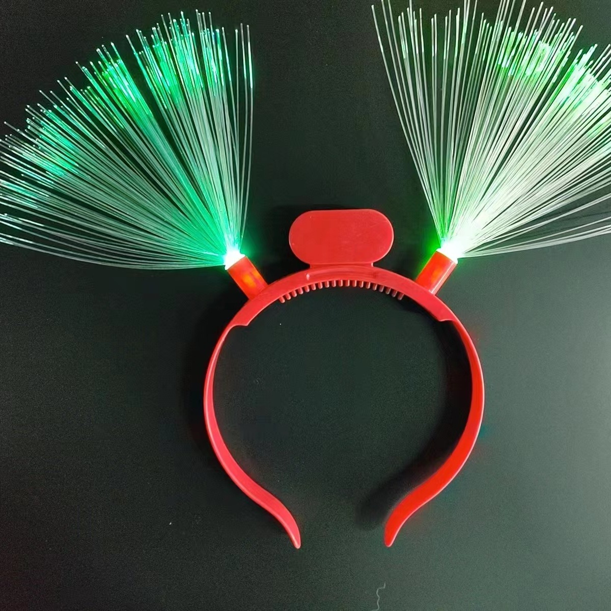 Fiesta de luz LED ficha de cabeza de fibra óptica con lámpara de cabello fijación de cabeza flash   Fibra óptica Head Buck
