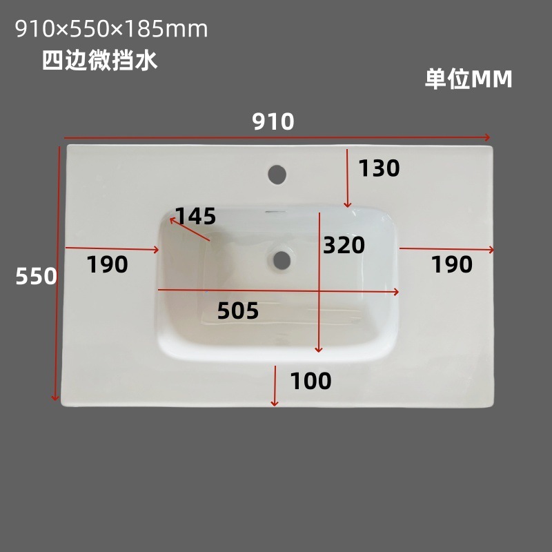 53-55-56-60-61-63 ワイドセラミック一体型洗面台 シングル洗面台 カット可能洗面台 カウンター洗面台|undefined