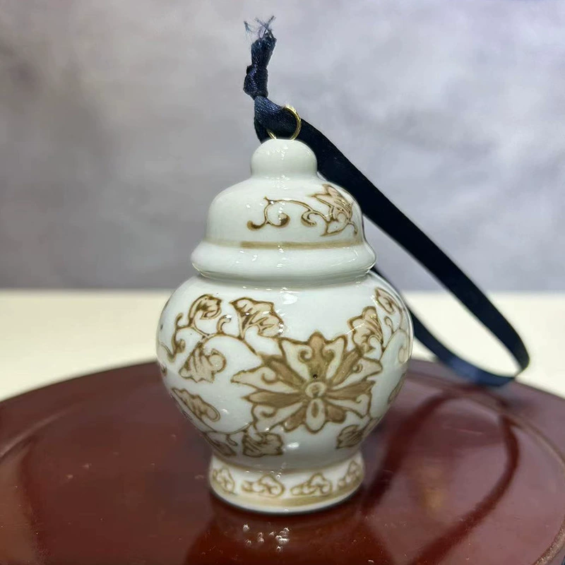 Фарфоровые украшения Jingdezhen рождественская ярмарка украшение ёлки украшение автомобиля голубая и белая фарфор украшения керамическая молодая генеральная банка ветровой колокол
