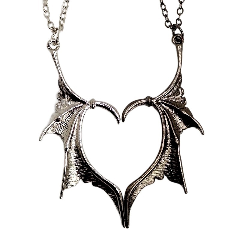 21g Weight Pendant Necklace Classification cable chain Chain Type Daily Occasion INS Style Cool Style Heart Shape Bat Alloy Cable Chain Pendant Necklaces Halloween Wholesale