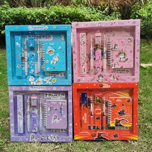 New 8018 coil book 61 stationery suit gift box primary school student school supplies combination gel pen + pencil