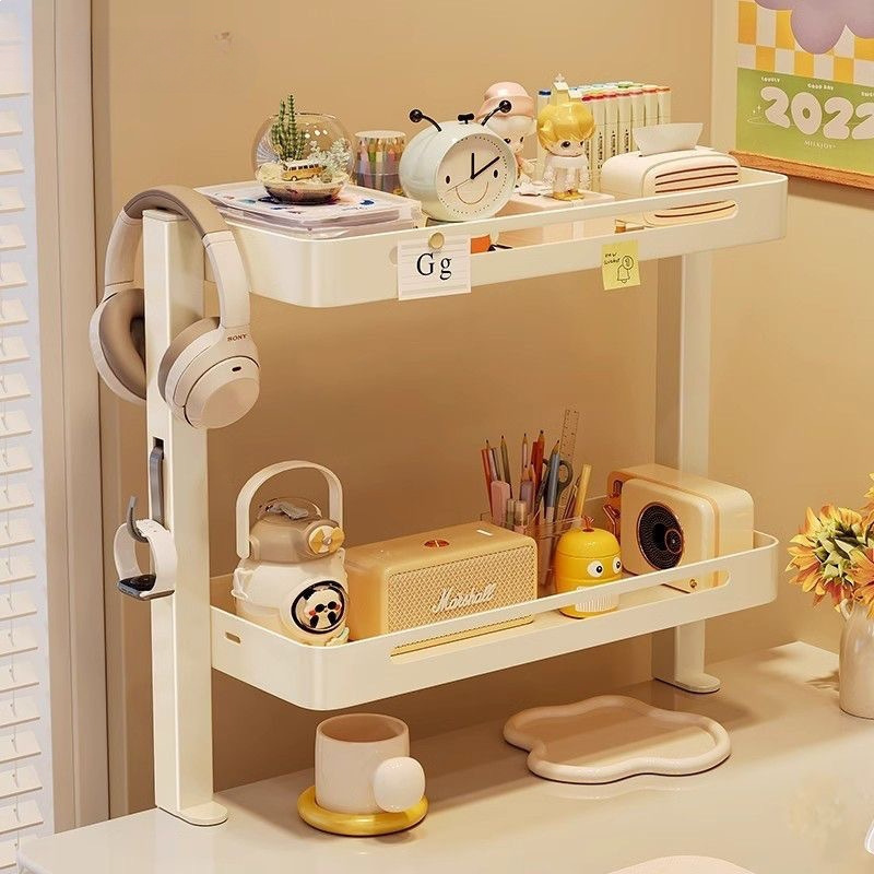 Desktop Desk Simple Storage Rack Computer Desk Table Space Clip-On Stand Multi-Layer Storage Shelf