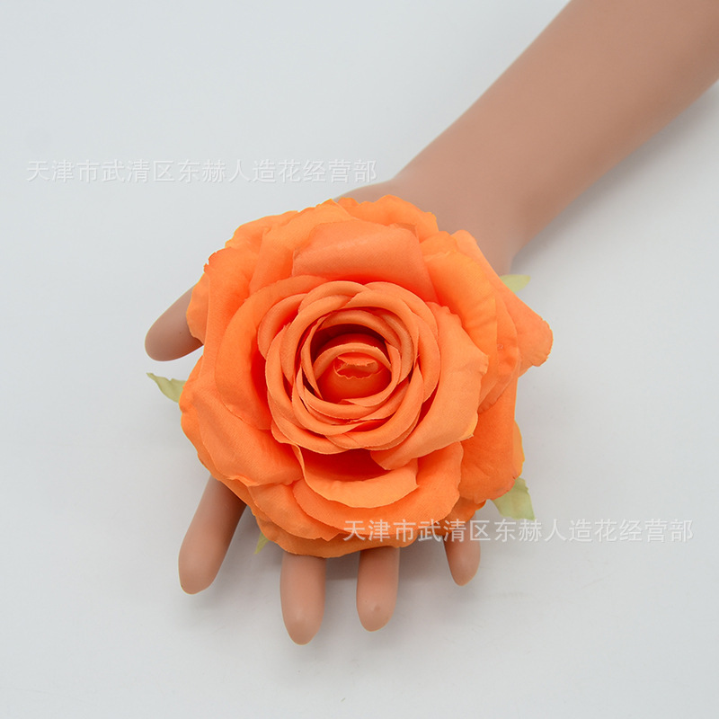 模造巻きバラ花絹布平安バラ花頭卸売り結婚式背景花壁装飾花青生け花|undefined