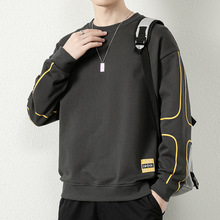 永旺-大码男装M-4XLP26,5XL-8XLP30；男纯色宽松圆领卫衣一件代发