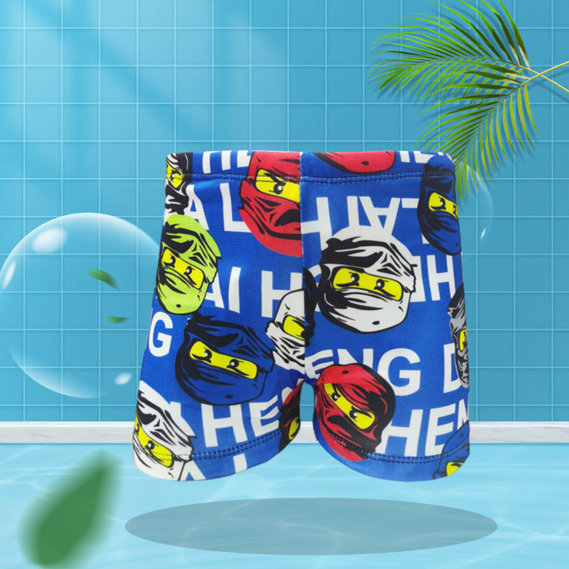 Bañador infantil niño tipo bóxer cordón ajustable diseño dibujos animados