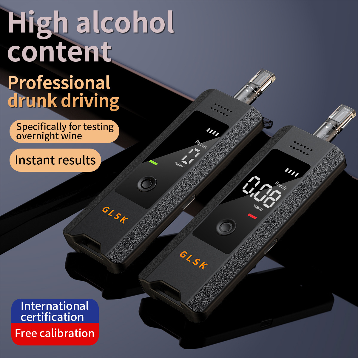 跨境爆款酒驾测试仪酒精测试便携精致专业高精度吹气式厂家批发