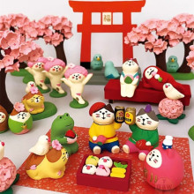 日式杂货zakka 樱花系列家居猫咪树脂可爱小摆件礼品微缩拍摄场景