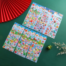 跨境儿童圣诞立体泡泡贴卡通玻璃窗装饰贴纸diy手账贴贴纸文创贴