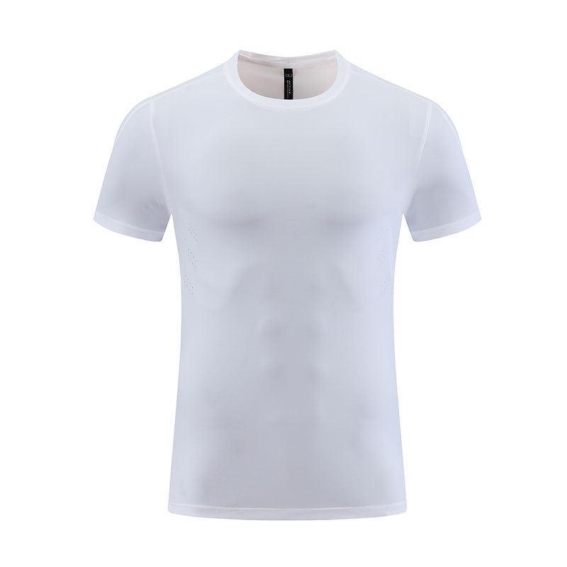 Camiseta de seda de hielo de color sólido de secado rápido Ropa de fitness de malla transpirable de verano para hombres Ropa de baloncesto Entrenamiento Ropa de secado rápido Deportes Manga corta