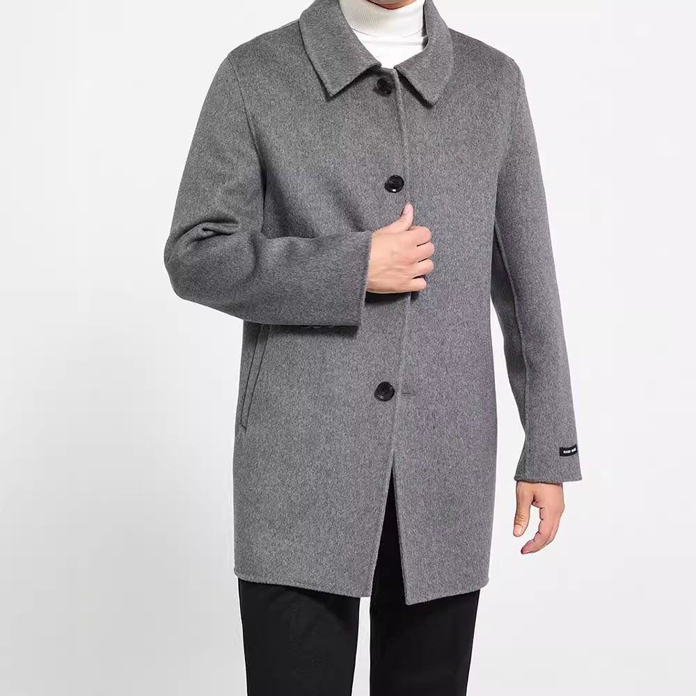 100% lana australiana de doble cara chaqueta de hombre de una sola fila de chaqueta simple chaqueta de negocios chaqueta de tamaño largo