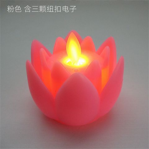 新しい電子ろうそくのプラスチック蓮の花の置物のシミュレーションの揺れ動くLED電子ろうそくの明かりの長い明蓮の花の明かりのカラーランプ|undefined