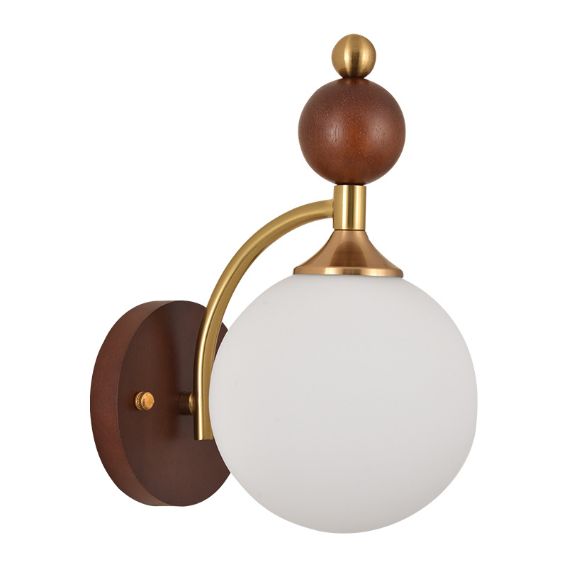 Gran vista de jardín lámpara de pared dormitorio lámpara de cabezal de cama tronco medio simple madera sólida color nuez medio pasillo escalera L271