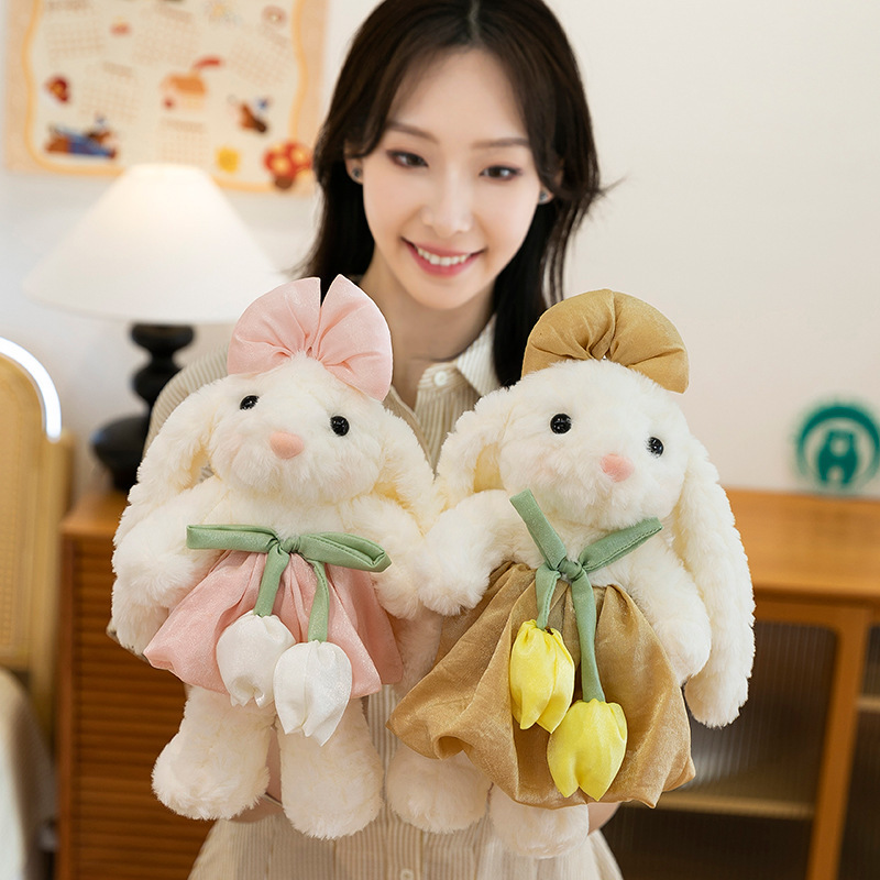 Authentic Authorized Rabbit Series Cute Companion Plush Toy Dressing Bunny Doll Birthday Gift