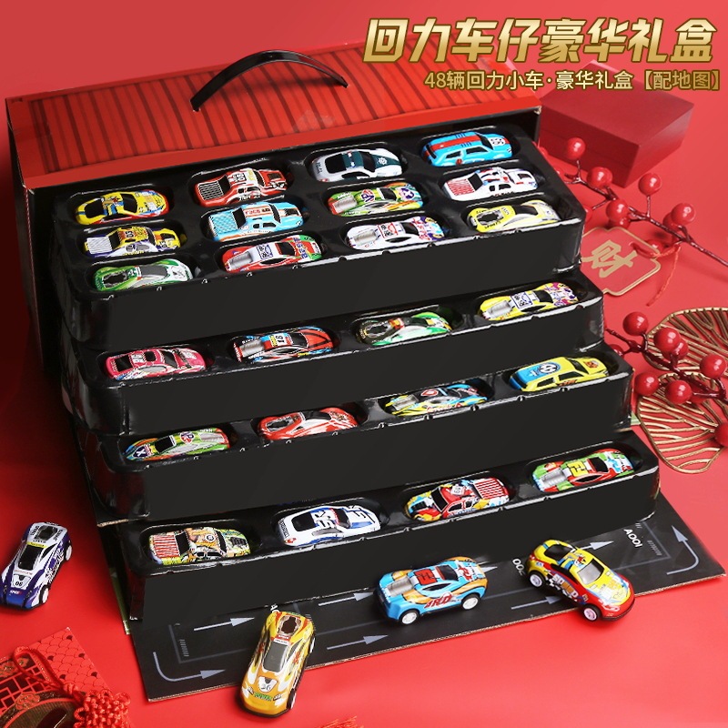 48 mini Huili car container children's gift box suit boy gift items inertia toy car wholesale