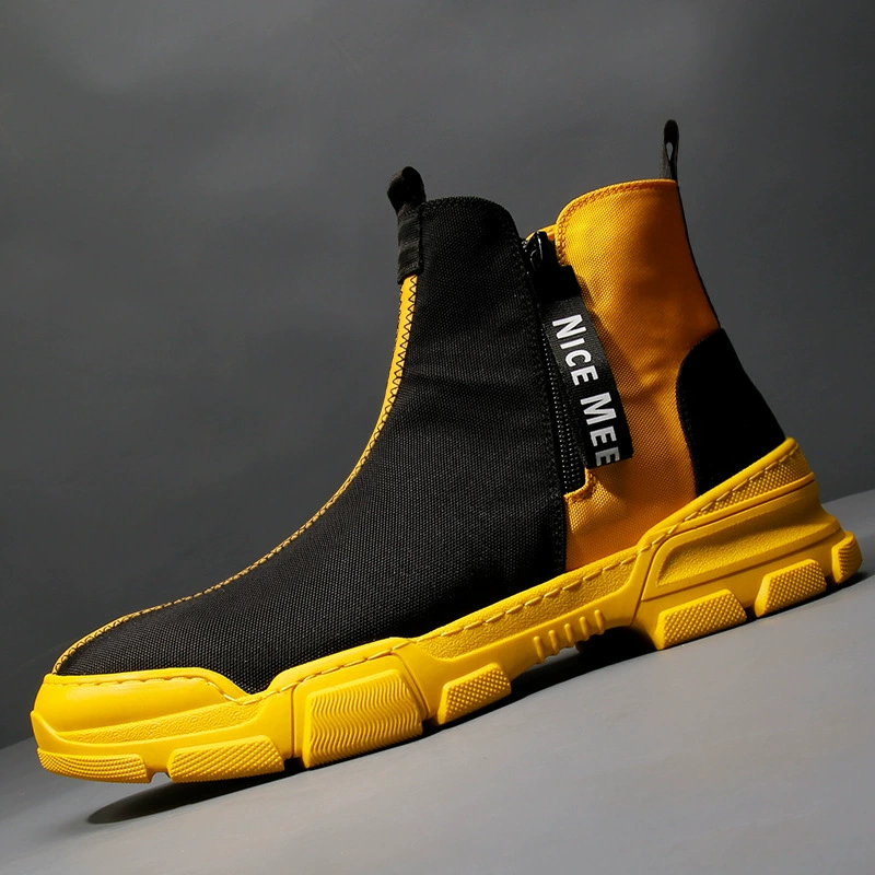 Мужская обувь Корейская версия дышащей повседневной обуви Joker 2023 новые туфли с высоким верхом, модная дышащая обувь прилива, поколение волос