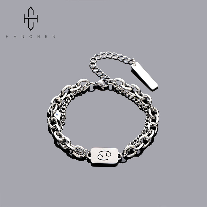 Twelve Constellation Bracelet Men's Light Luxury Niche Design Accessories High-grade Sense Titanium Steel Cold Style Bracelet Women's Trendy Jewelry